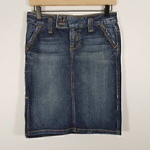 Guess Open Leg Midi Jean‎ Skirt Size 26